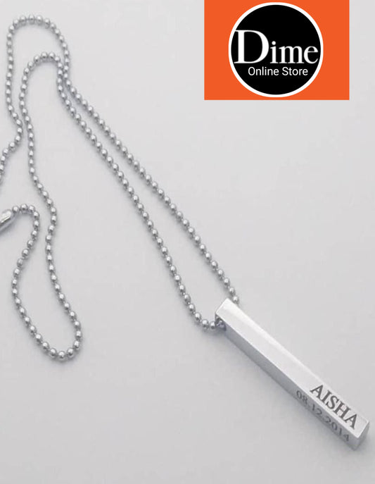 3D Bar Customized Necklace
