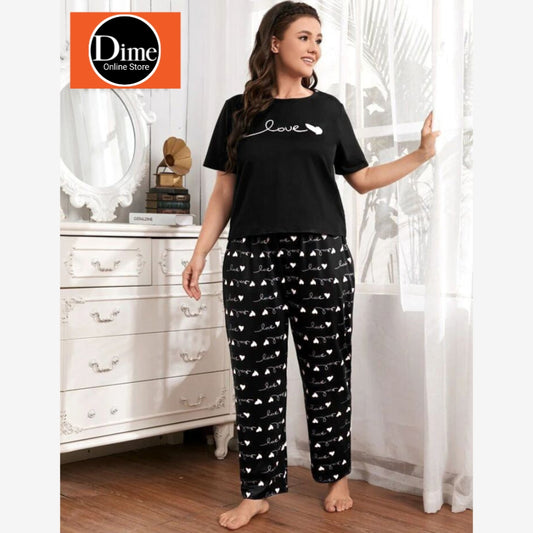 Night Suit Premium Quality Black Heart And Love