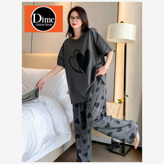 Night Suit Premium Quality Double Heart Design