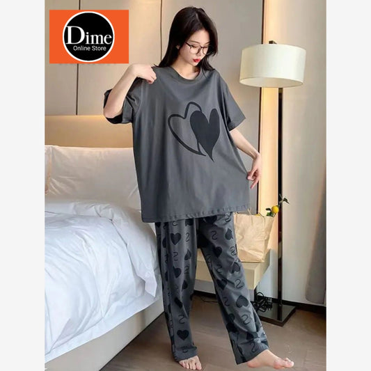 Night Suit Premium Quality Double Heart Design
