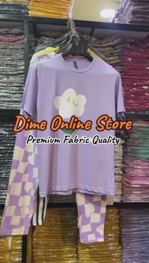 Night Suit Premium Quality Purple Flower